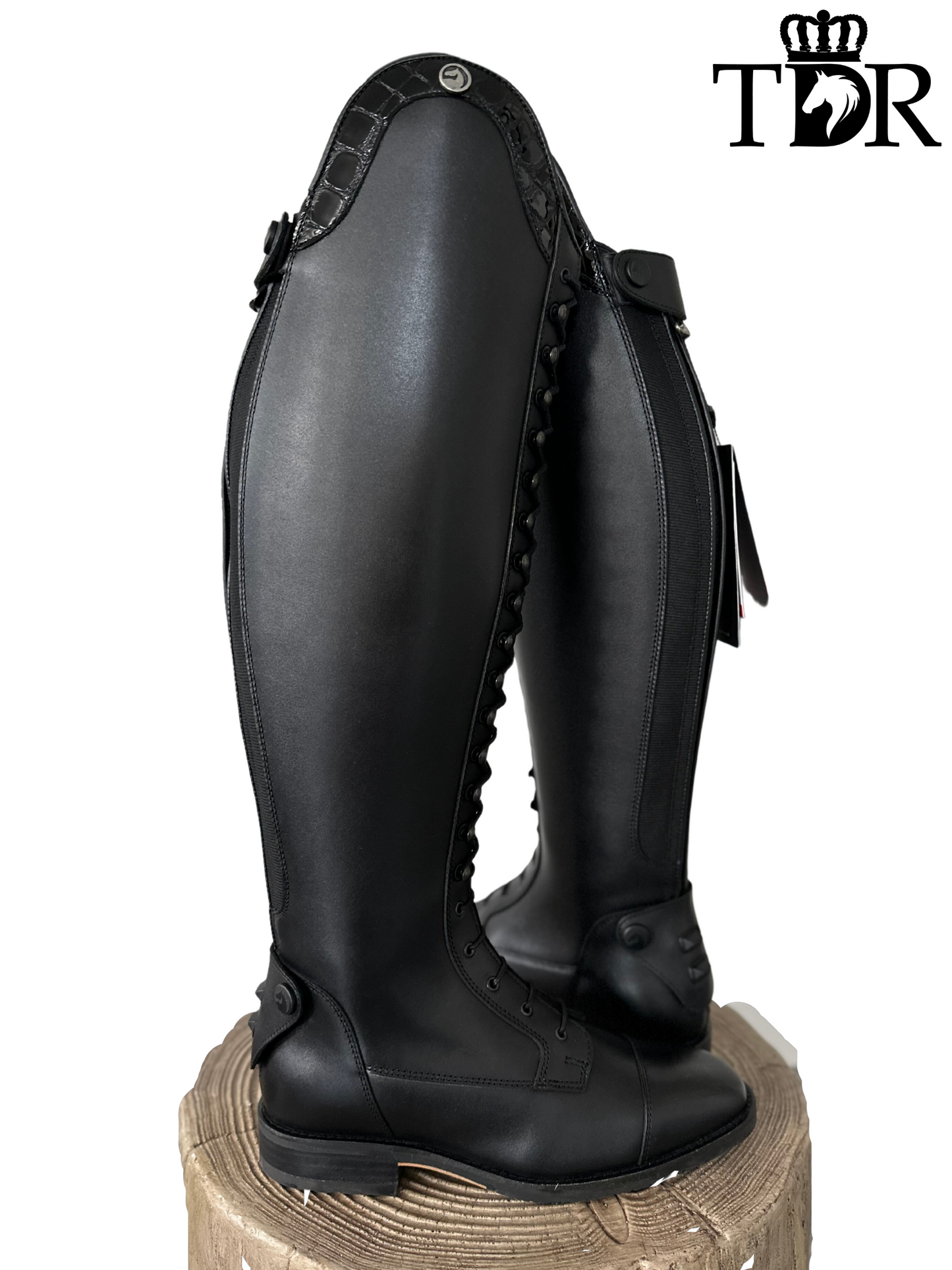 Chester Madrid Lace Up Boot (Black with Patent Croc)
