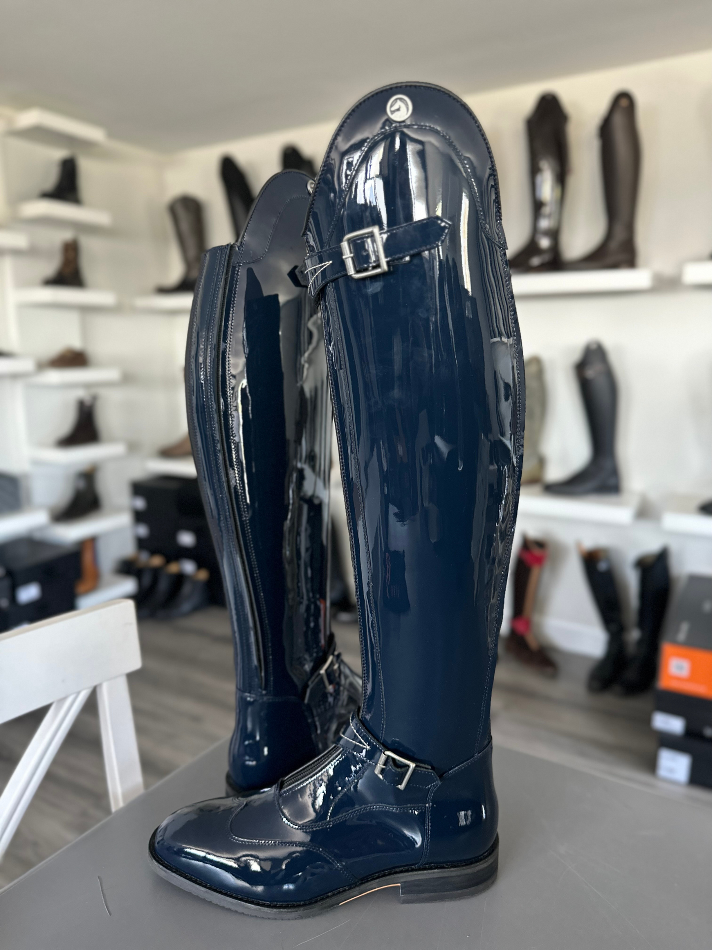 Chester Paris Polo Boot (Patent Blue)