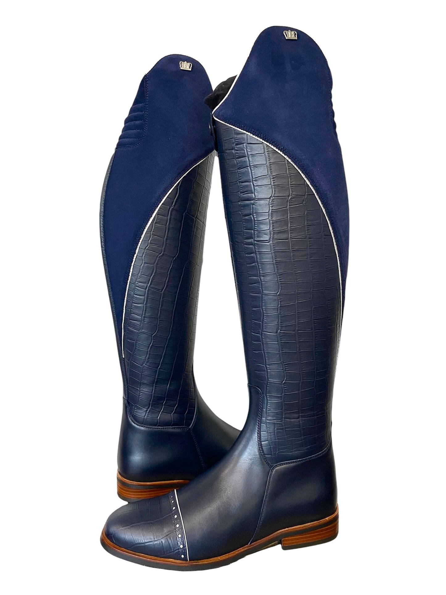 Kingsley Capri 02 (Croc and Darkblue Suede)