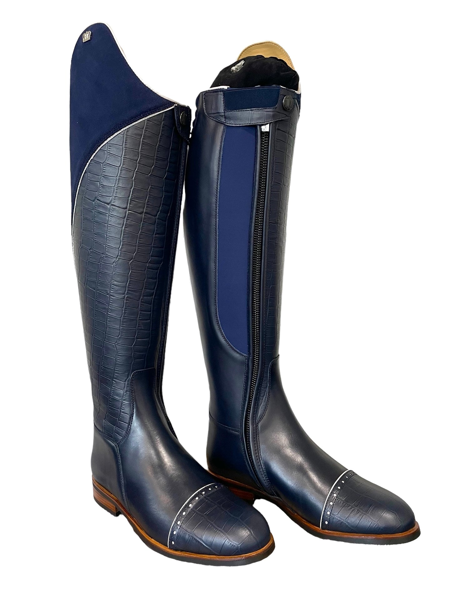 Kingsley Capri 02 (Croc and Darkblue Suede)