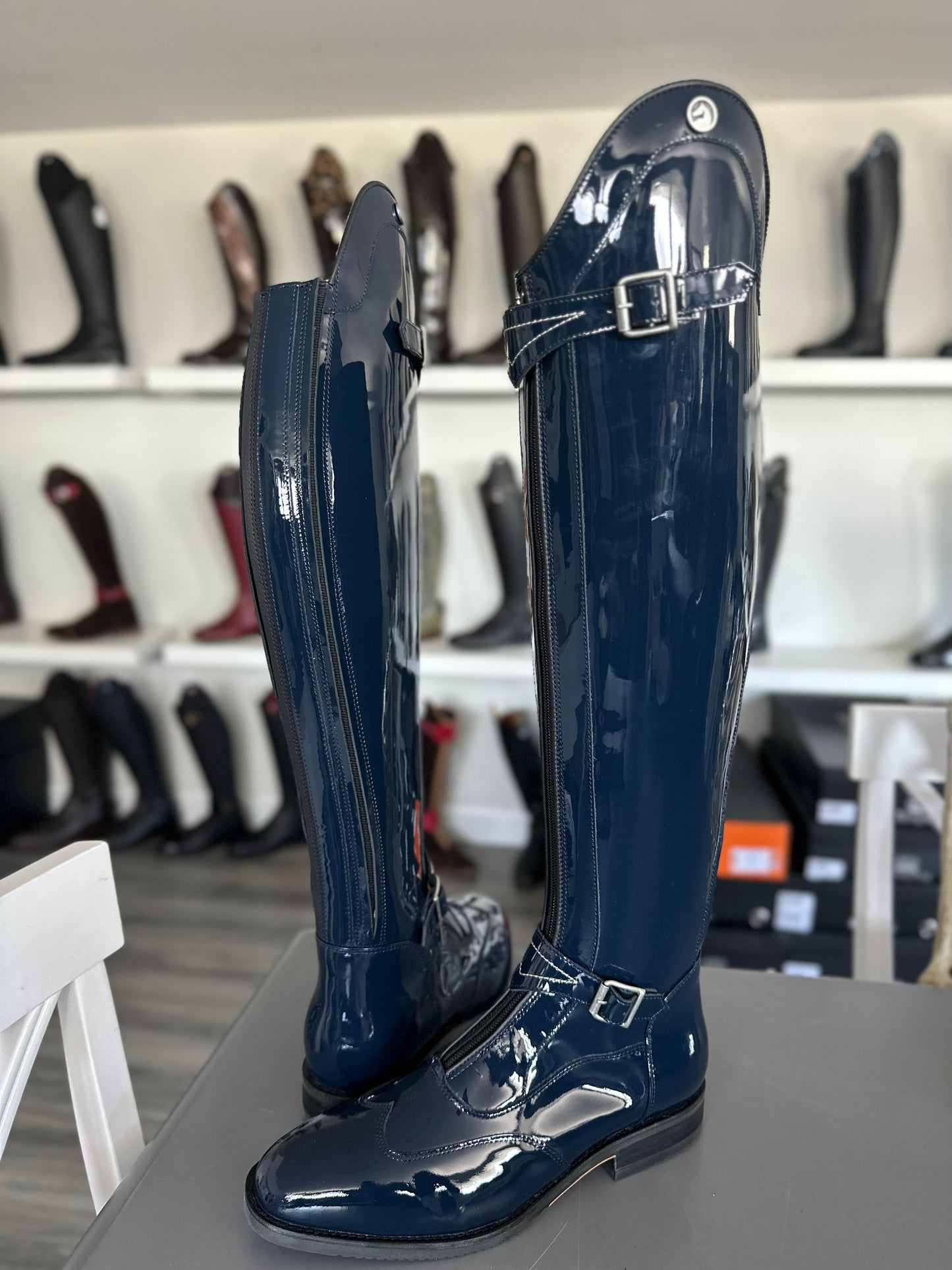 Chester Paris Polo Boot (Patent Blue)