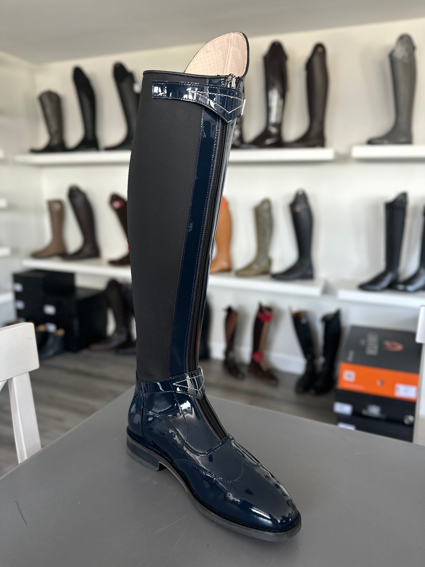 Chester Paris Polo Boot (Patent Blue)