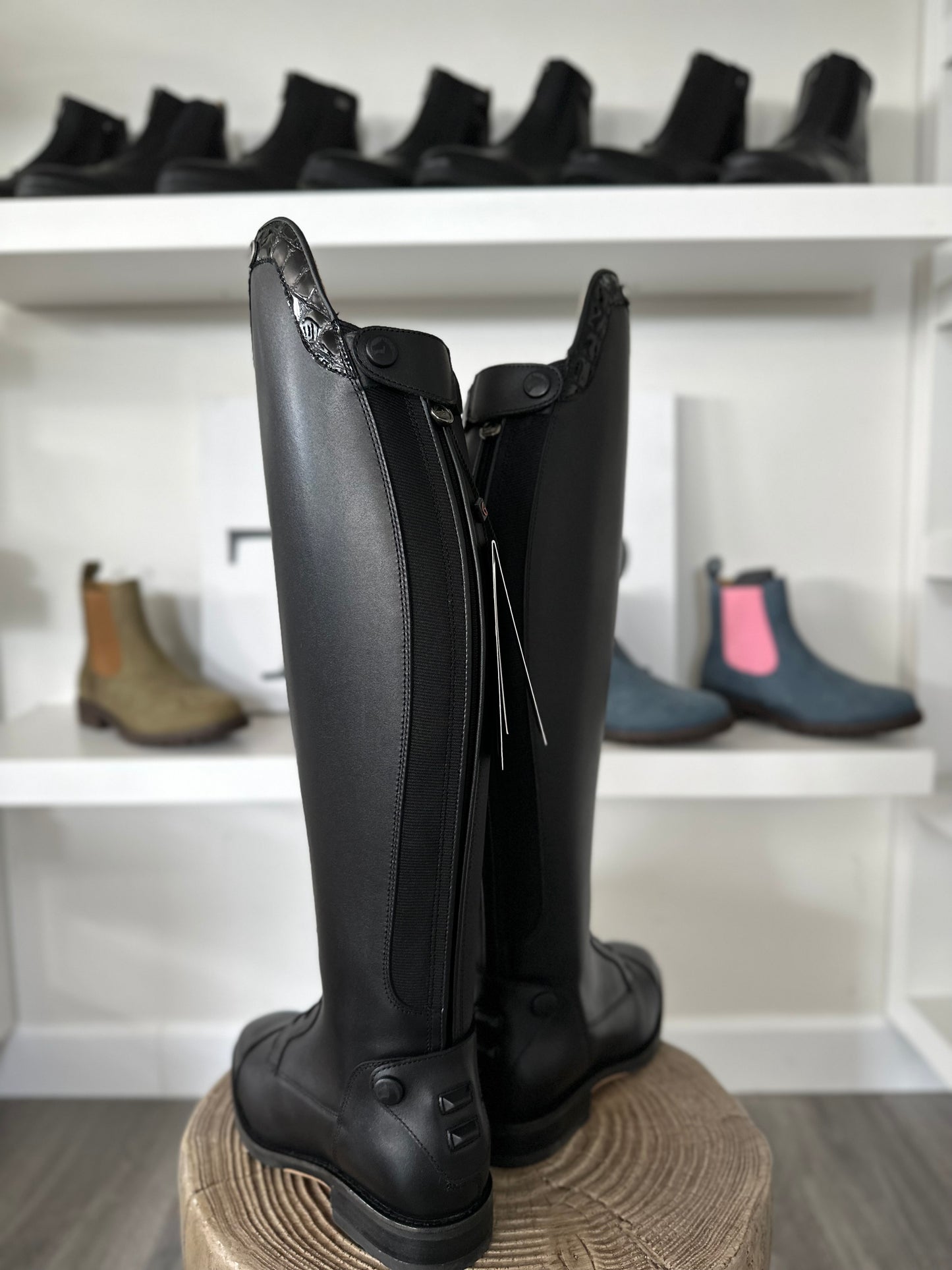 Chester Madrid Lace Up Boot (Black with Patent Croc)