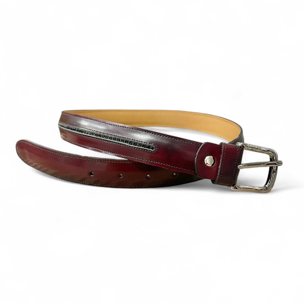 Celeris Belt (Polished Bordeaux with Black Crystals)