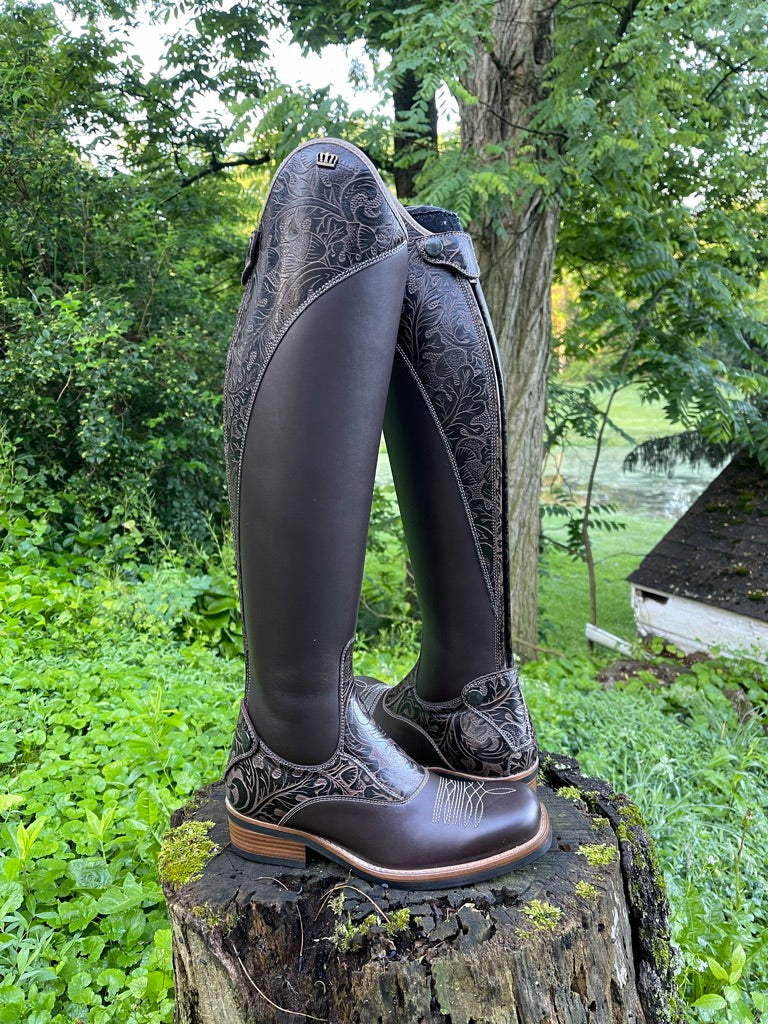 THE Kingsley Denver Western Riding Boot (Nature Brown and Oak Dark Brown)