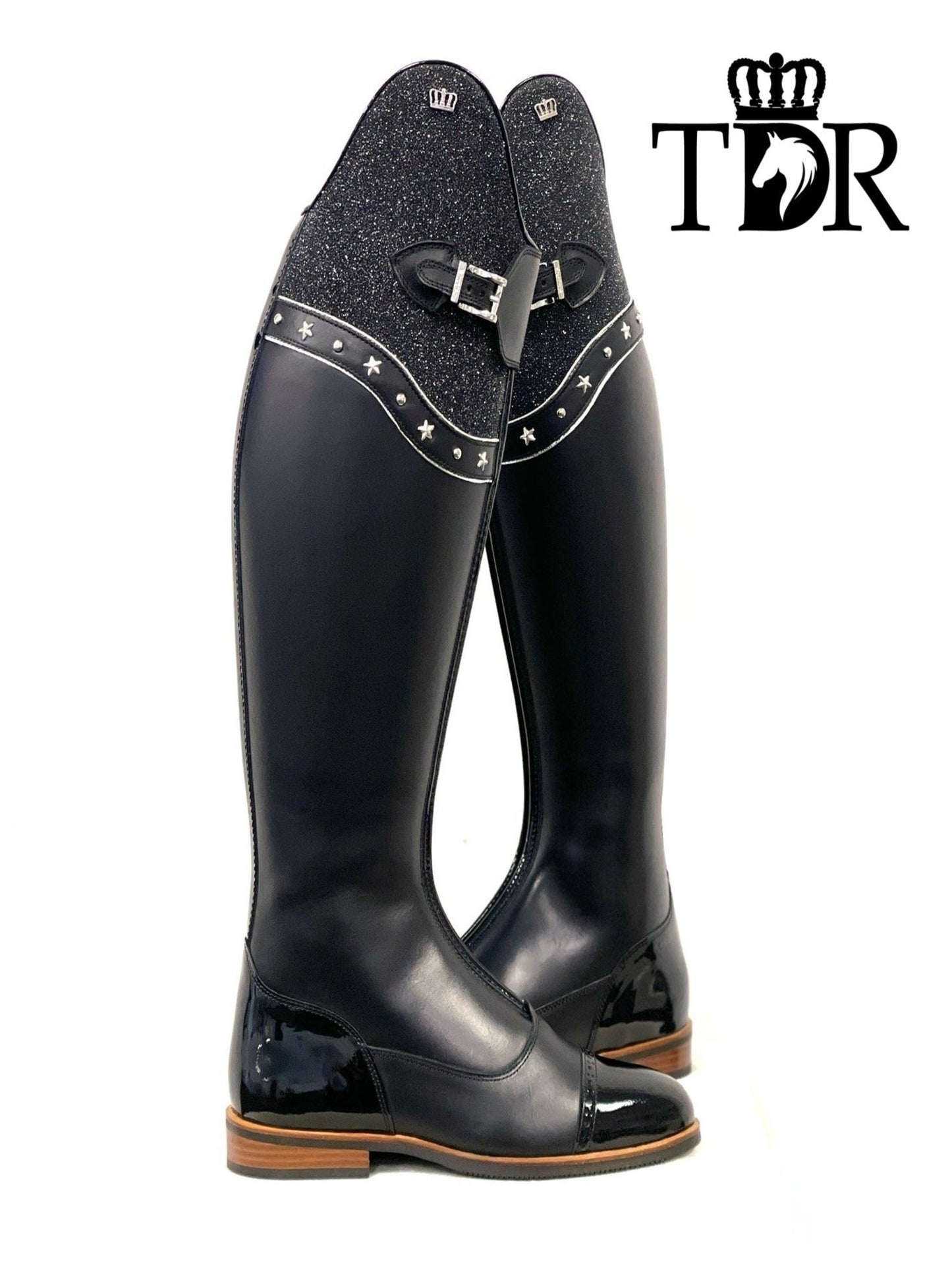 Kingsley London 01 Dressage Boot (Nature Black, Stars and Studs)