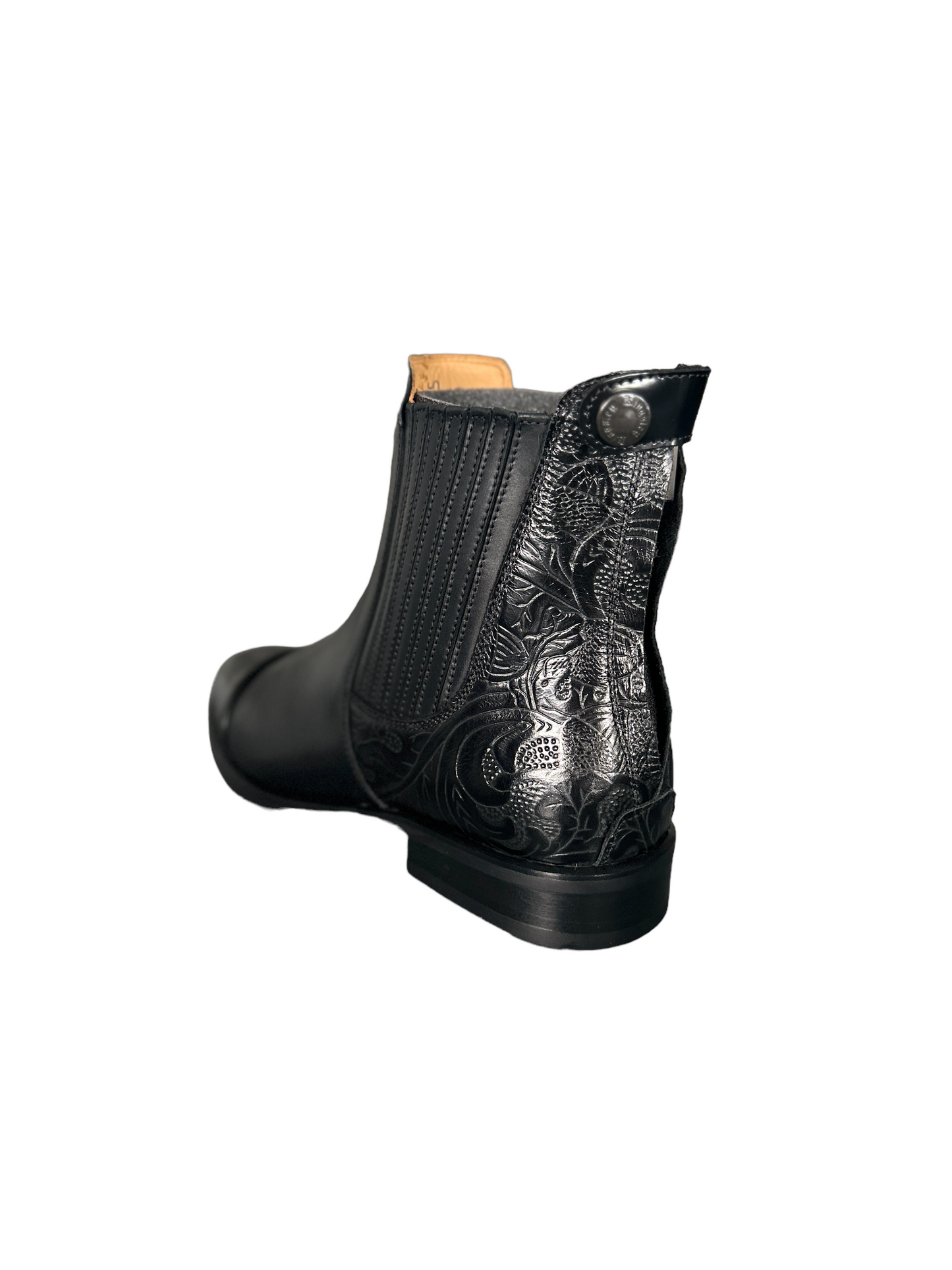Kingsley Berlin Short Boot - Black Tooled (39.5)