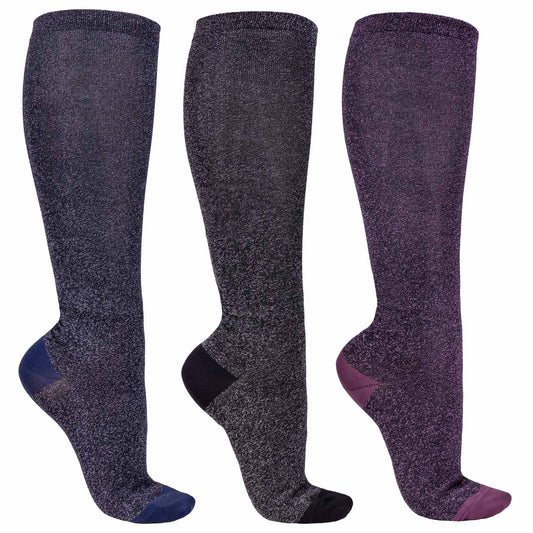 QHP Socks 3-Pack (Blue, Black, and Purple)