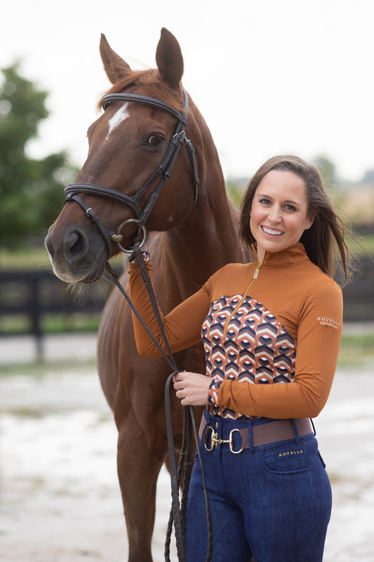 Novella Dancer Sun Shirt (Geometric Rust)