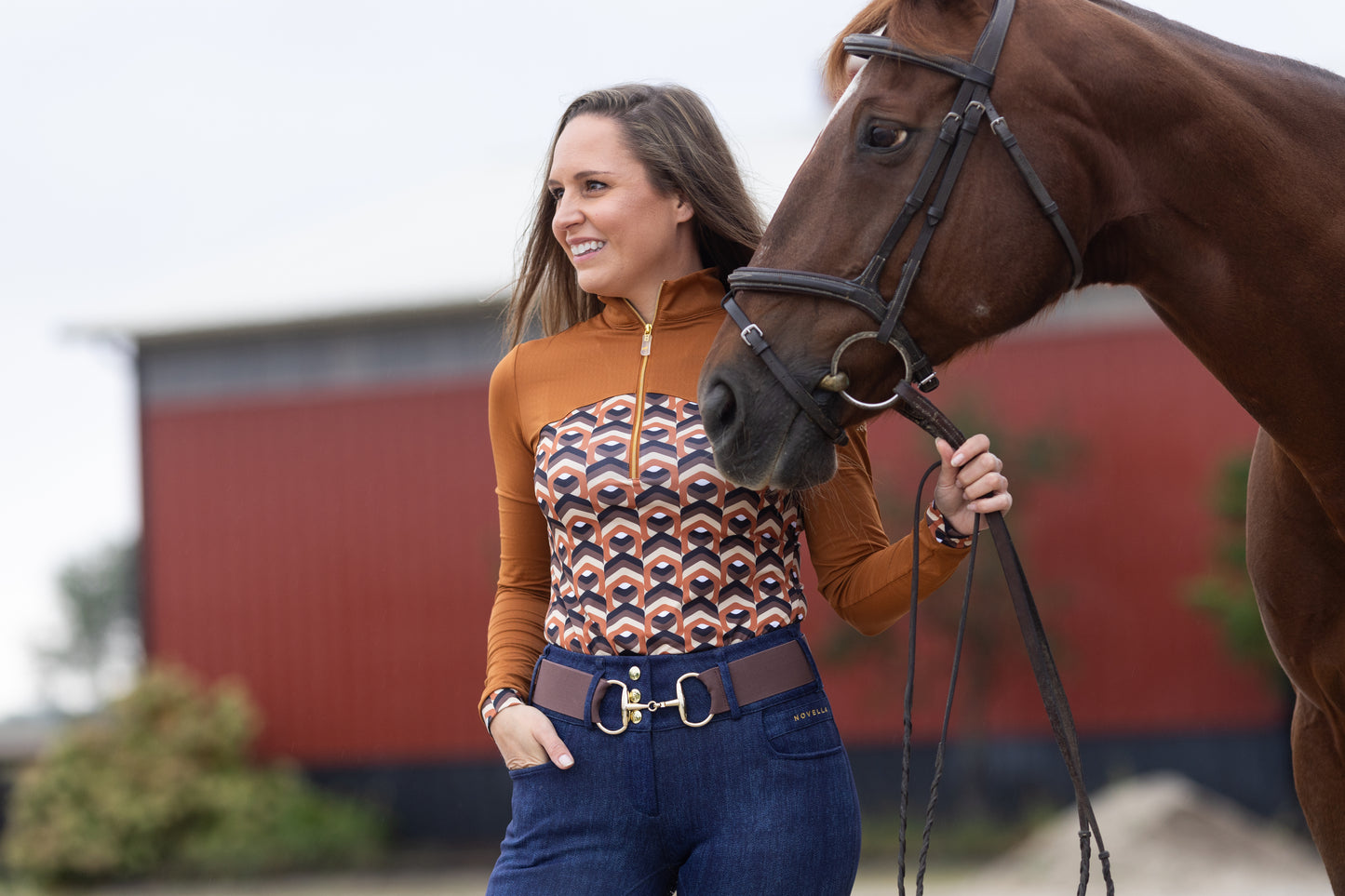 Novella Dancer Sun Shirt (Geometric Rust)