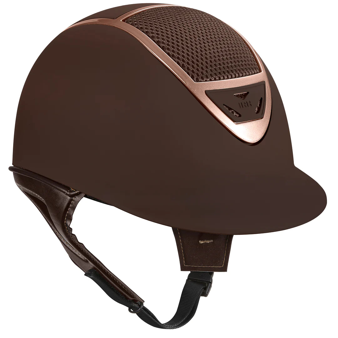 IRH XLT Premium Show Helmet (Matte Brown with Rose Gold Vent)